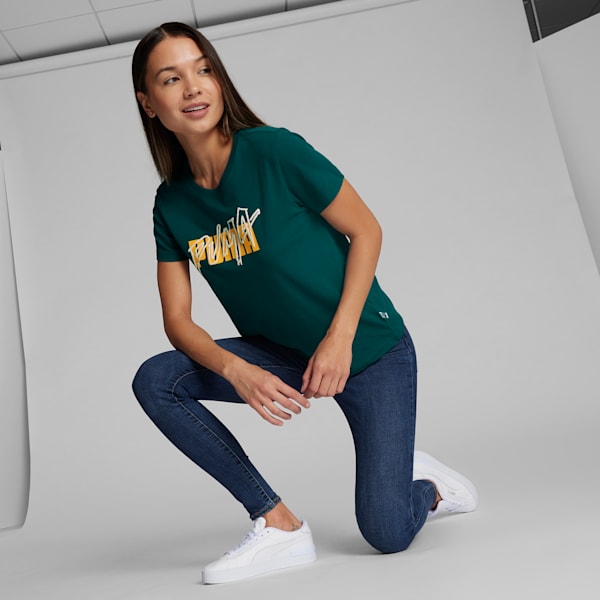Camiseta​​​​​​​ Seeing Double para mujer, Malachite, extralarge